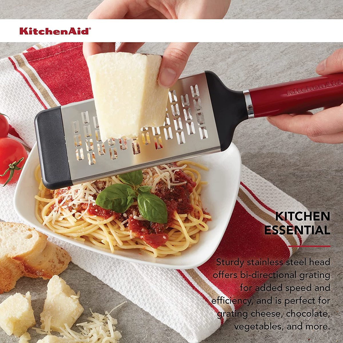 פומפיה גורמה בינונית KitchenAid ידית אדומה קיצ'נאייד