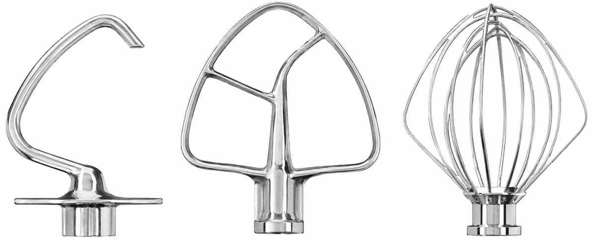 סט מקצף וו לישה ומערבל K גיטרה למיקסר Kitchenaid ksm150/175/125/90/45-ממתכת אל חלד -מקורי--חדש קיצ'נאייד