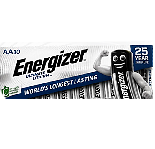 מארז 10 סוללות ליתיום AA אנרג'ייזר Ultimate Lithium Energizer