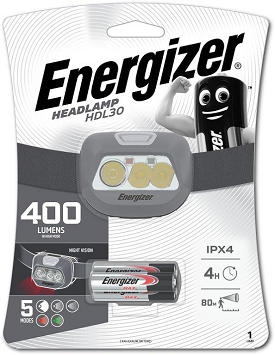 פנס ראש 400 לומן 5 מצבים אנרג'ייזר Energizer
