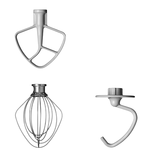 סט אביזרים למיקסר מקצף -וו לישה -מערבל גיטרה Kitchenaid ksm150/175/90/45- מקורי קיצ'נאייד