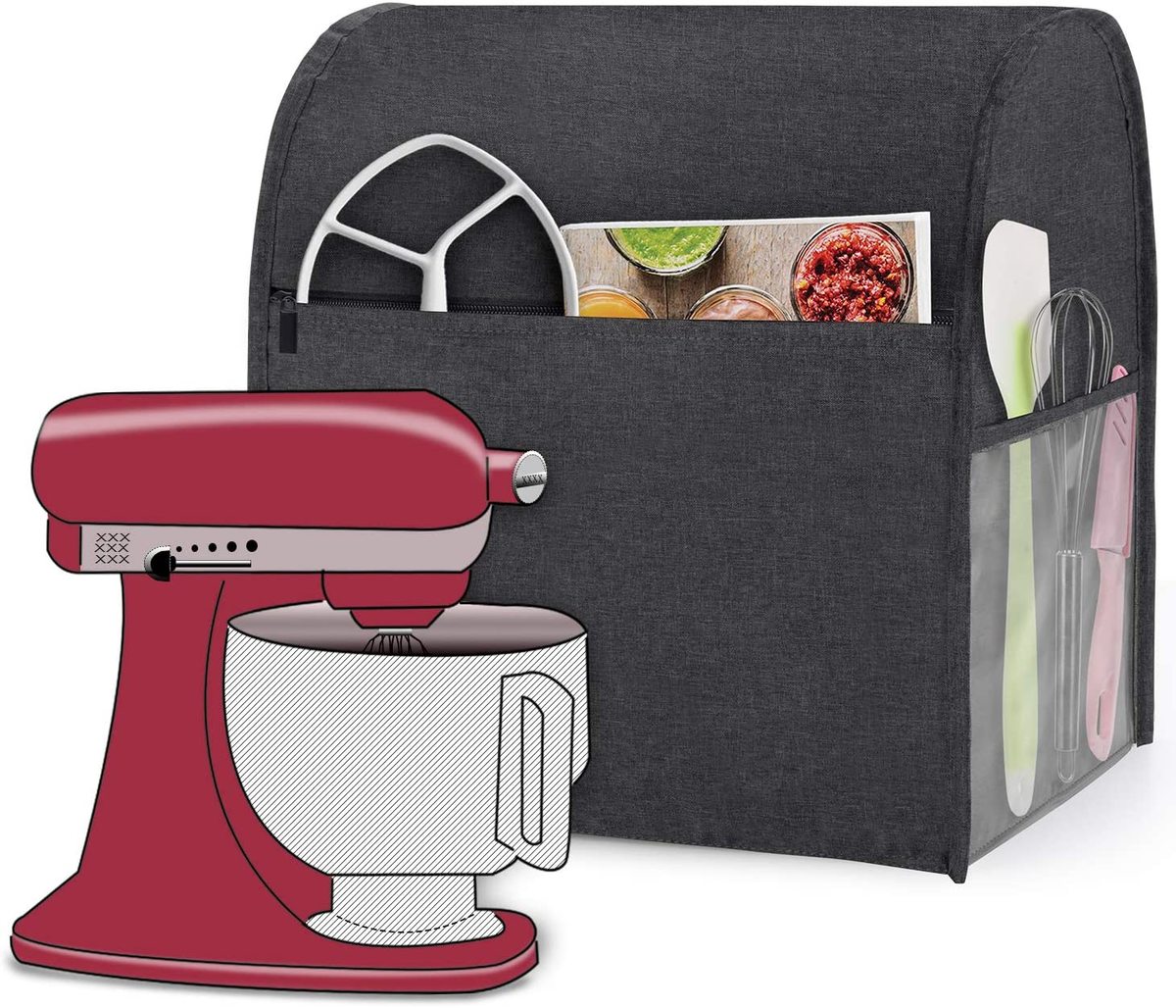 כיסוי שחור איכותי למיקסר Kitchenaid לדגמי 5 ל