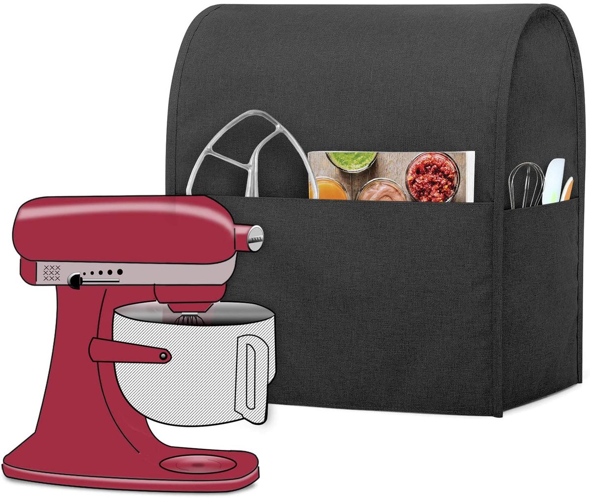 כיסוי שחור איכותי למיקסר Kitchenaid לדגם 7580