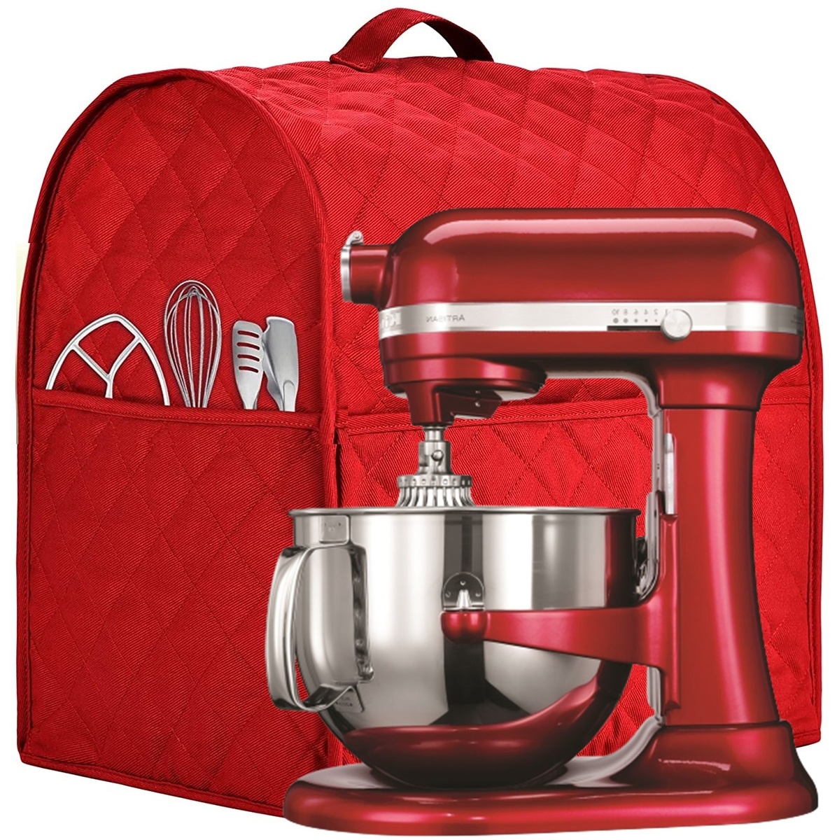 כיסוי אדום איכותי למיקסר Kitchenaid לדגם 7580