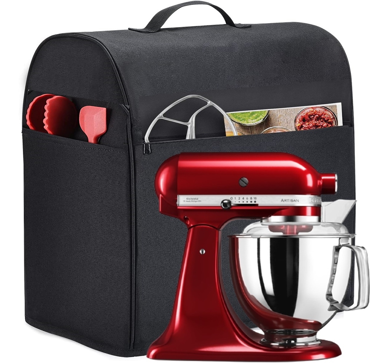 כיסוי שחור איכותי למיקסר Kitchenaid לדגמי 5 ל+ידית